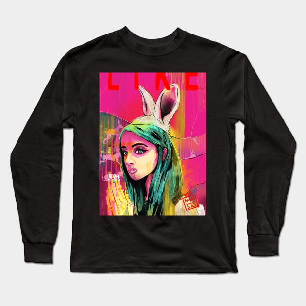 Bunny Steps Long Sleeve T-Shirt by hansoloski